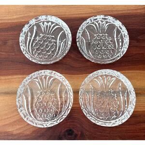 Set of 4 Shannon Godinger Crystal 3.5”Pineapple Coasters